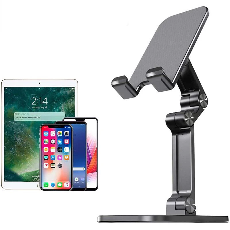 Three Sections Foldable Desk Mobile Phone Holder For iPhone iPad Tablet Flexible Table Desktop Adjustable Cell Smart Phone Stand