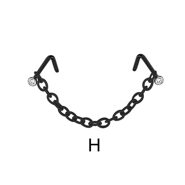 Double Nose Piercing Chain Nose Chain for Nostril Piercing Stainless Steel Nose Stud Decoration Earring Piercing Chain Women