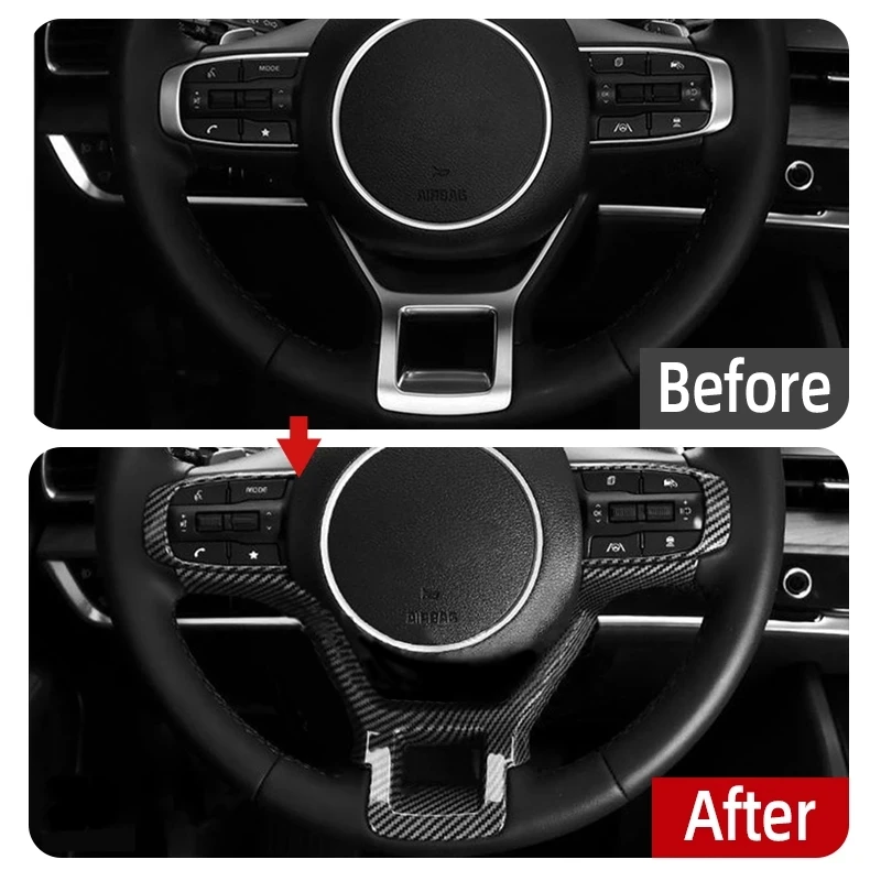 

For Kia Sportage NQ5 2022 2023 Car Steering Wheel Buttons Frame Cover Trims Interior Decoration Sticker Auto Styling Accessories