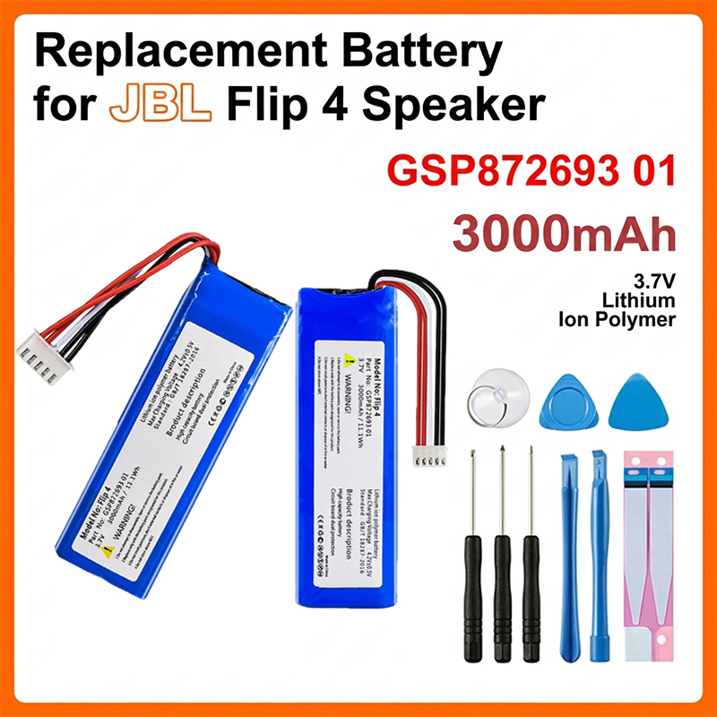 PURFIELD 3.7V 3000mAh Rechargeable Lithium Battery For JBL Flip 4 Special Edition Speaker GSP872693 01 Replacement Battery Pack