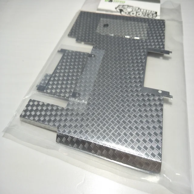 Anti-skid board For Tamiya 1/14 Metal stainless steel anti-skid decorative board For Tamiya 1/14 RC Truck 56323 56327 Scania 620 3
