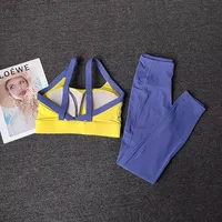 2PCS Women's High-End Yoga Workout Suit Fitness Set Sportswear Gym Clothing Set with Sports Bra And Leggings Set