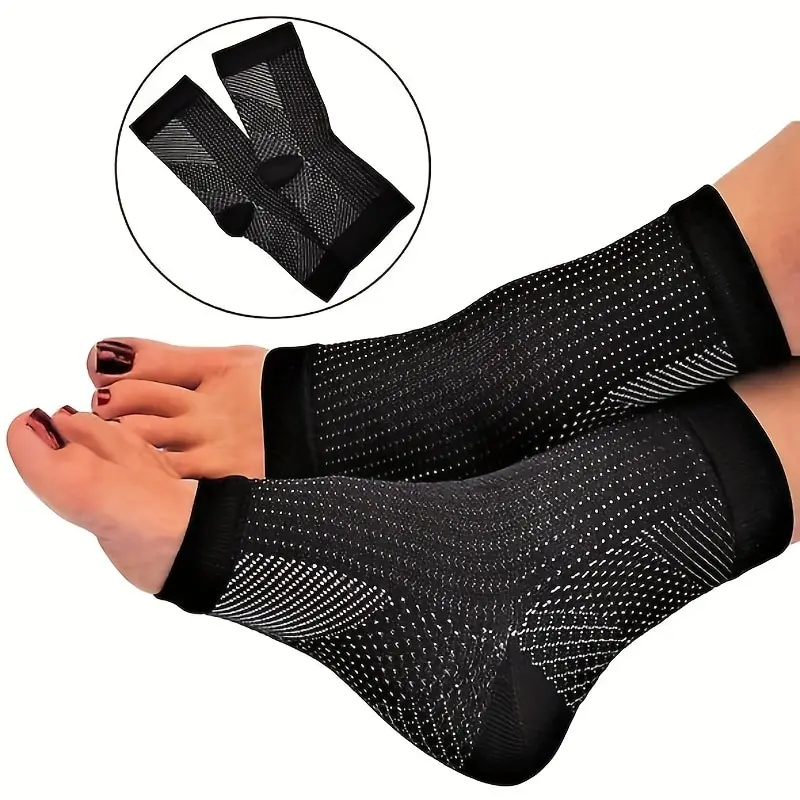 발목 지원을위한 2 쌍 압축 양말, Plantar Fasciitis 통증 완화를위한 개방형 발가락 디자인 Best5 발목 지원을위한 2 쌍 압축 양말, Plantar Fasciitis 통증 완화를위한 개방형 발가락 디자인 Best5