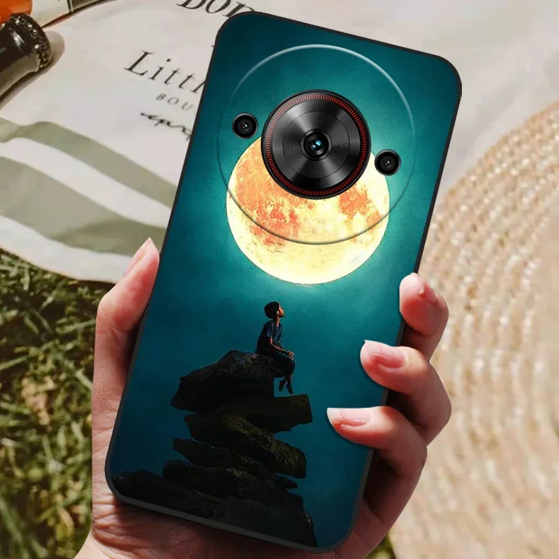 Cool Painted Silicone TPU Soft Phone Case with Black Protective Shell Design
