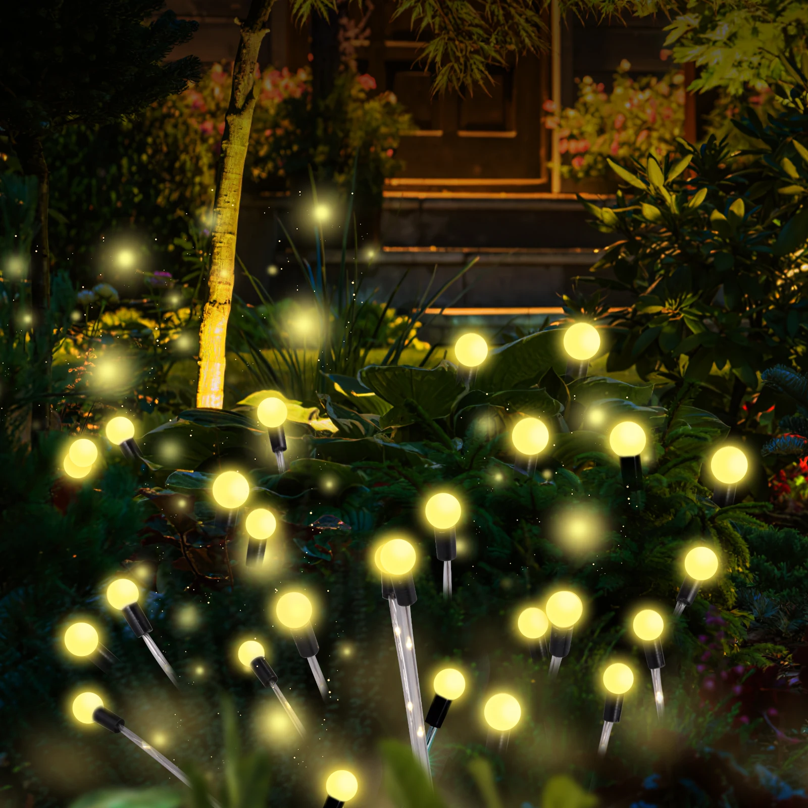 

2PC Firefly Solar Lights Outdoor Garden Waterproof Starry Sky Solar Firefly Lights 2 Pack Of 10LED For Path Terrace Decoration