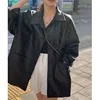 Stylish Korean Stand Collar Single Button Leather Jacket Women's Autumn New Loose Versatile Faux Leather Jacket Top