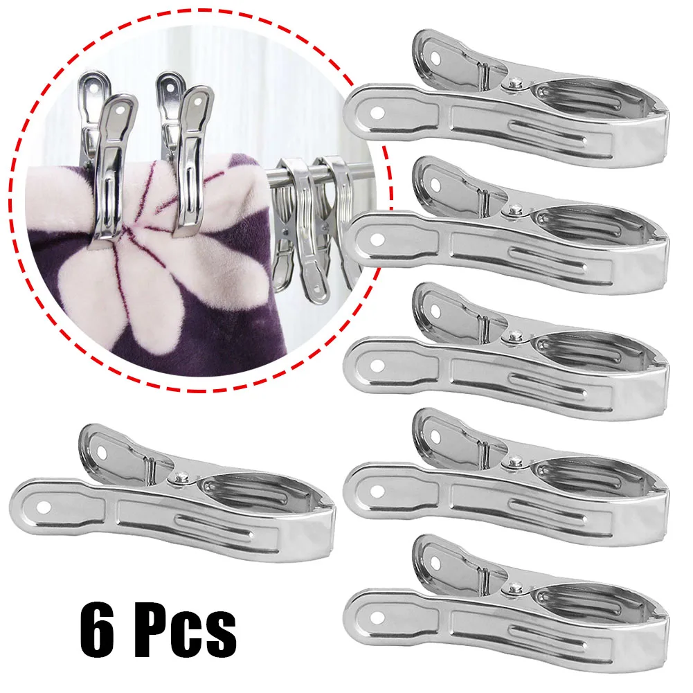 Stainless Steel Clothes Pegs Pins  Stainless Steel Hanging Clips - 6pcs  Cloth Clip - Aliexpress