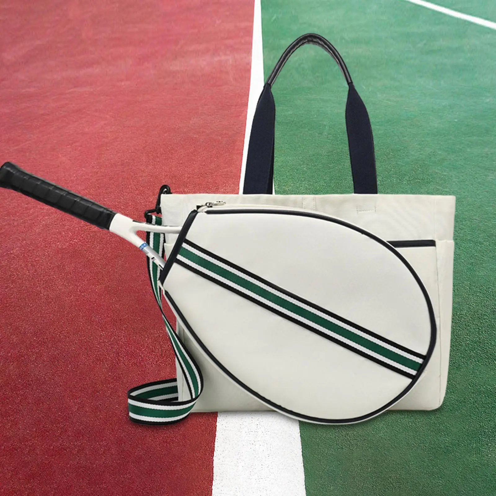 Tennis Tote Bag Multipurpose Tennis Racket Shoulder Bag Racket Duffel with Detachable Shoulder Strap Rucksack Tennis Racquet Bag 2