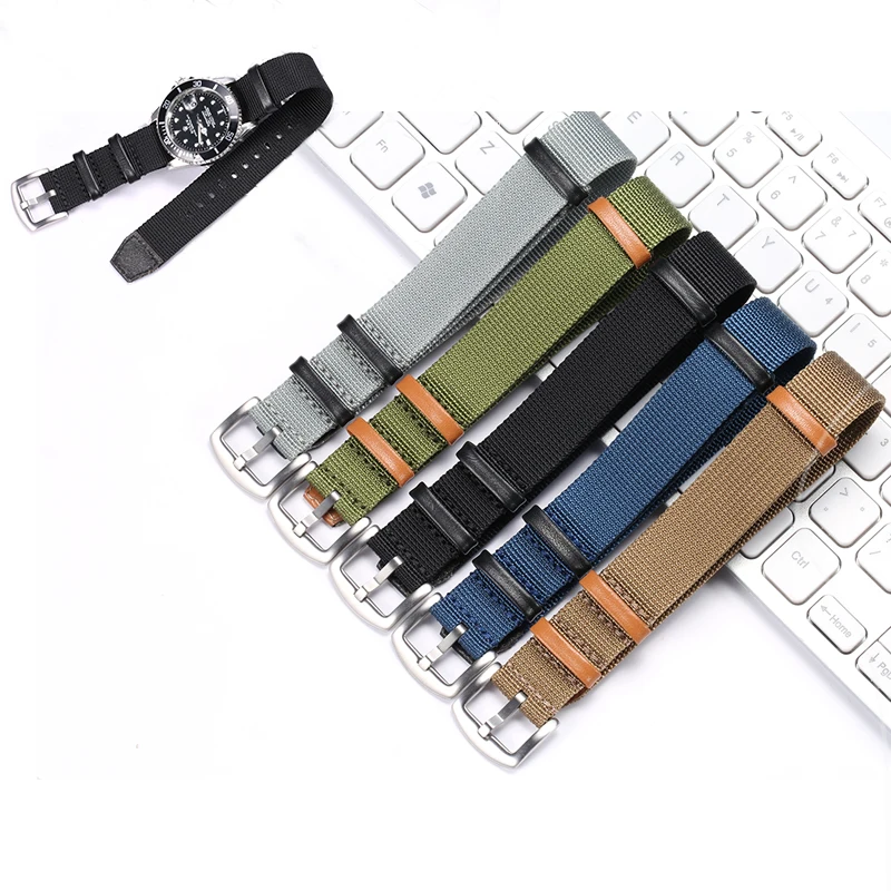 Cinturino In Pelle Di Nylon Premium Per Rolex Seiko Tissot Cinturino Da Uomo In Tela 18Mm 20Mm 22Mm Accessori Per Orologi Da Polso