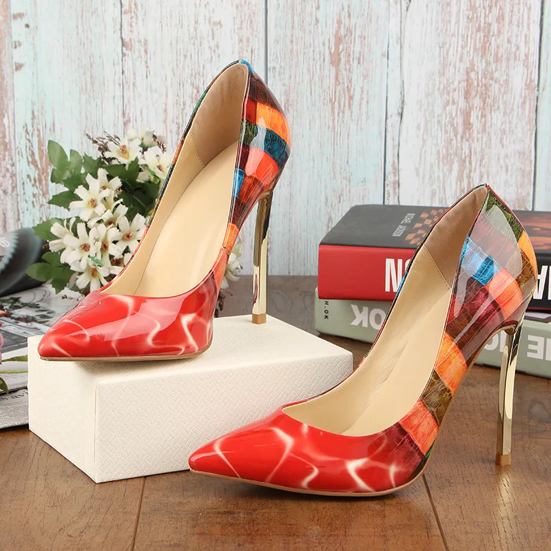 

Snake Pattern Gradient Stiletto Pointed Toe Women Sandals Summer Fine Heel Shoes Female Pumps Wild Zapatillas Mujer