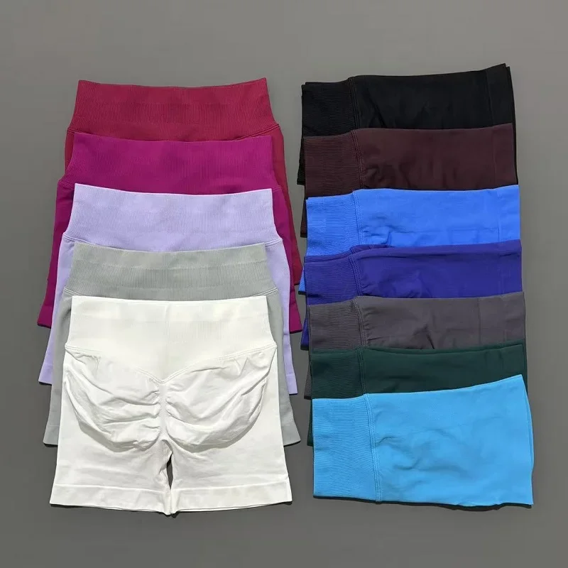 Women Fitness Workout Shorts Yoga High Waist Lift Butt Fitness Shorts Gym Running Sportswear Women Push Up Gym Leggings