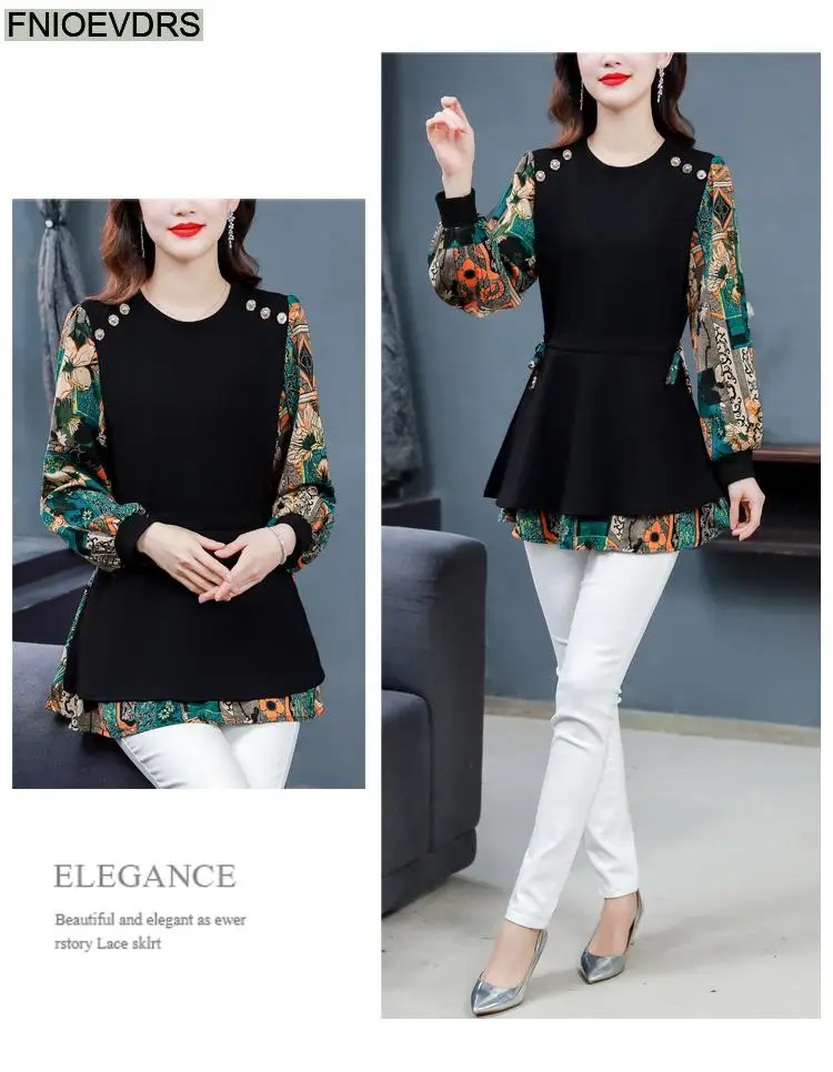M-5XL Loose Clothes 2023 Women European Fashion Elegant Office Lady Work Button Shirt Casual Tunic Belly Peplum Tops And Blouses