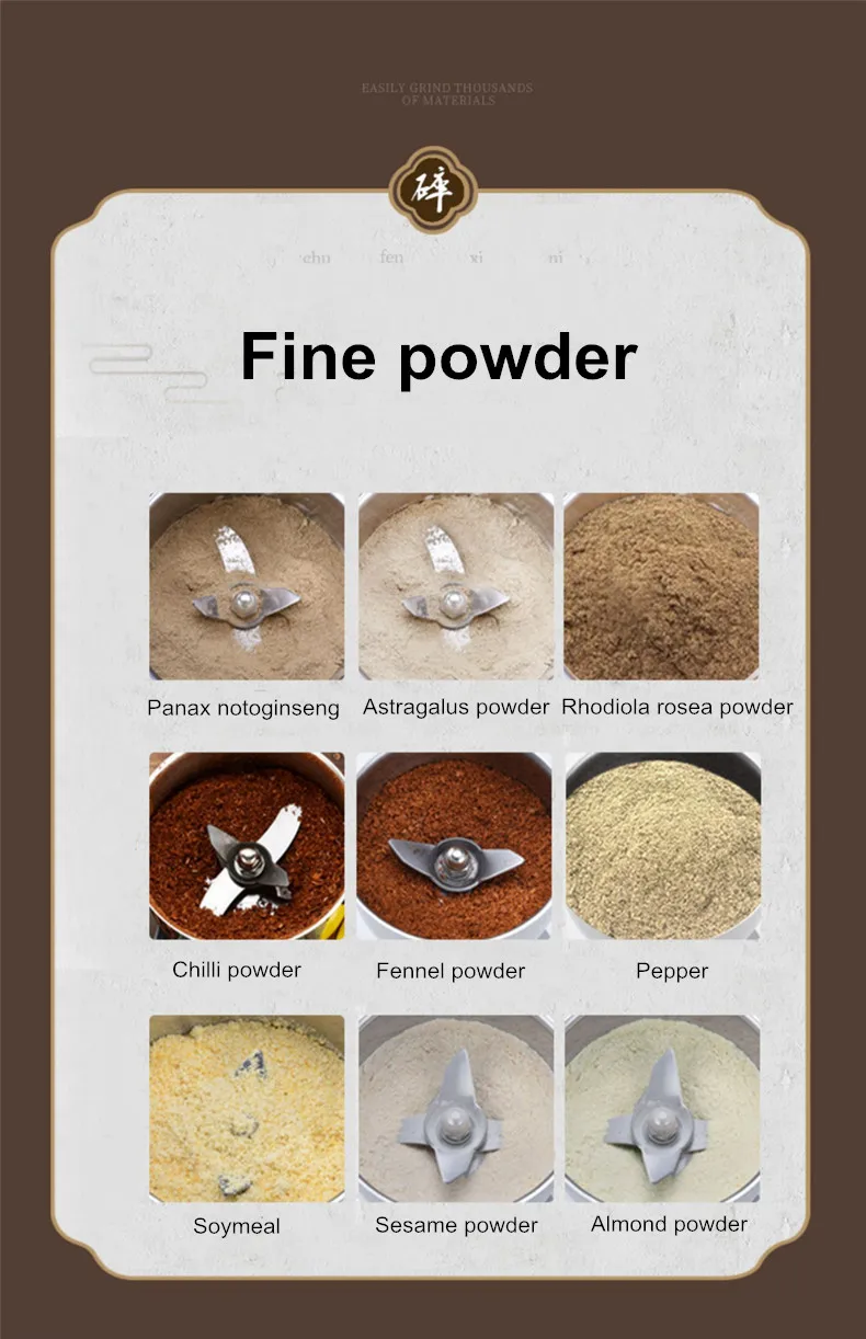 Description Picture 3 of item1000G 1500G 2000G Electric Grain Coffee Grinder Stainless Steel Grinding Machine for Crushing Wheat Herb Soybean Millet Corn