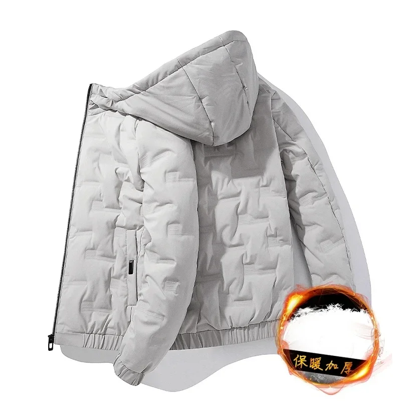 Winter New Fashion Men's Down Jacket Brand Thermal Jacket Trendy Hooded Zipper Down Men's Coats