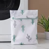 Laundry Wash Bags Print Cactus Portable Zipper Washing Bags Household Basket Dirty Clothes Organizer Foldable Anti-deformation 4