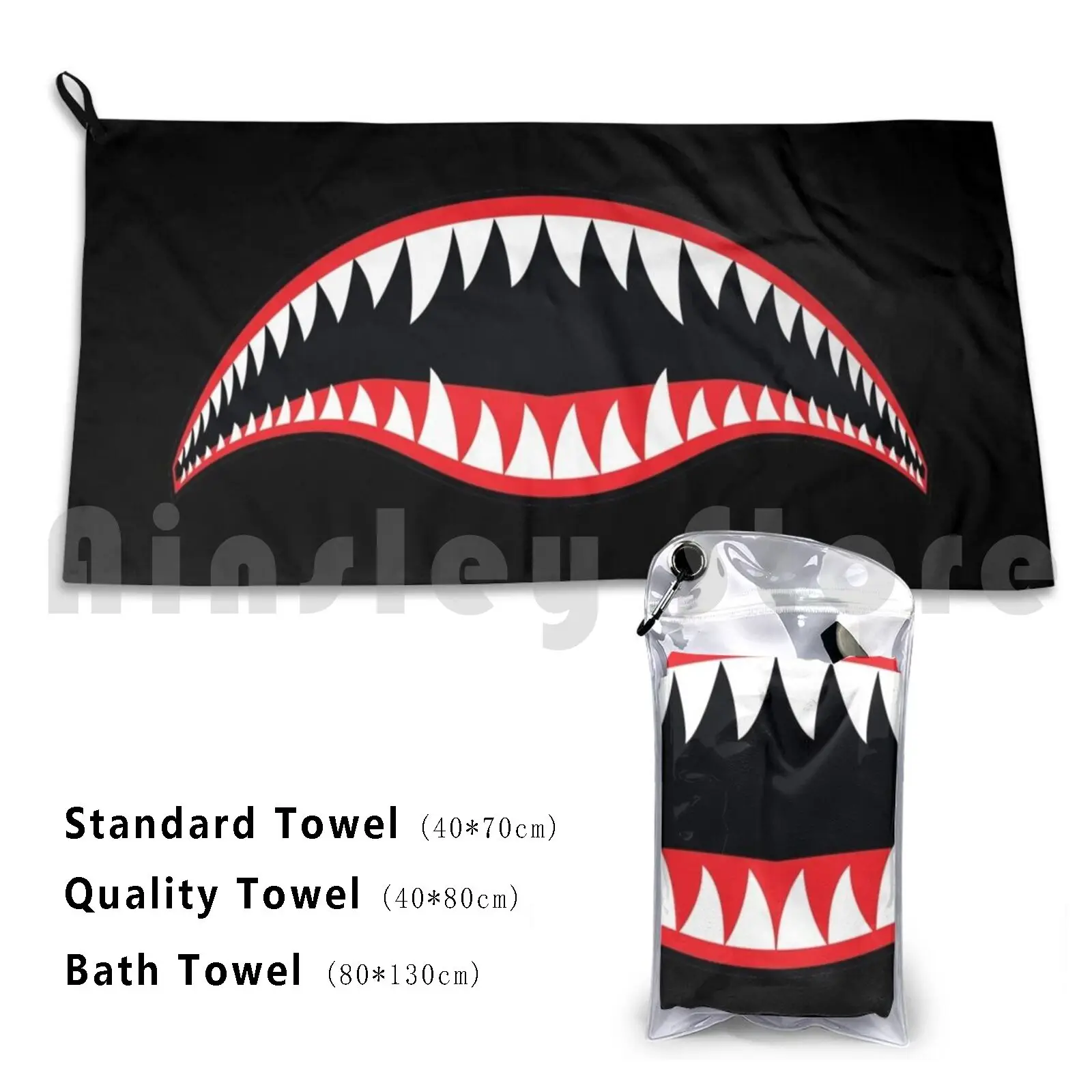 Ww2 Flying Tigers Shark Teeth Nose Art Bath Towel Beach Cushion Flying Tigers Shark Teeth Ww2 Wwii Nose Art Shark Smile