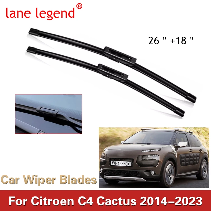 

Lane Legend Car Wiper Front Wiper Blades Set For Citroen C4 Cactus 2014 - 2023 Windshield Windscreen Window Brushes 26"+18"