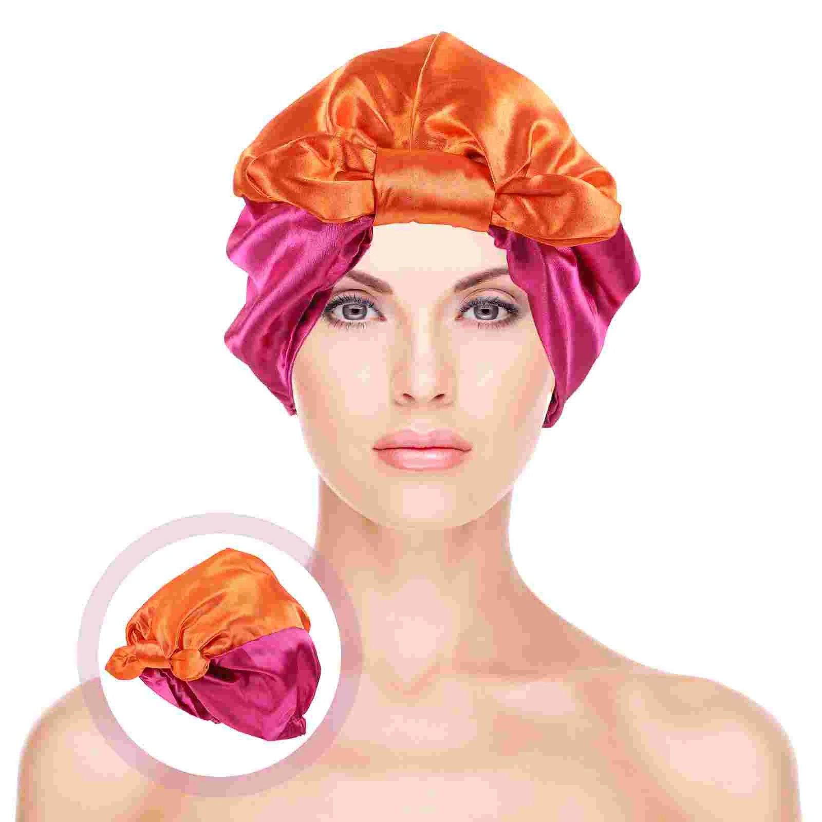 

Satin Decorative Sleeping Hat Beanie Curls Fashionable Bonnet for Hair Curly