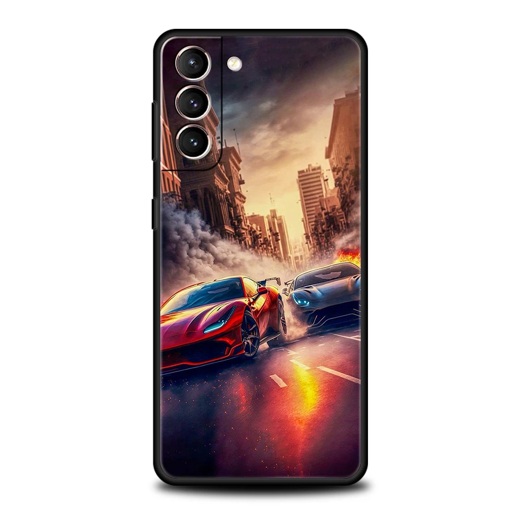 Sports Car Design Silicone Phone Case - Sleek & Durable Protection