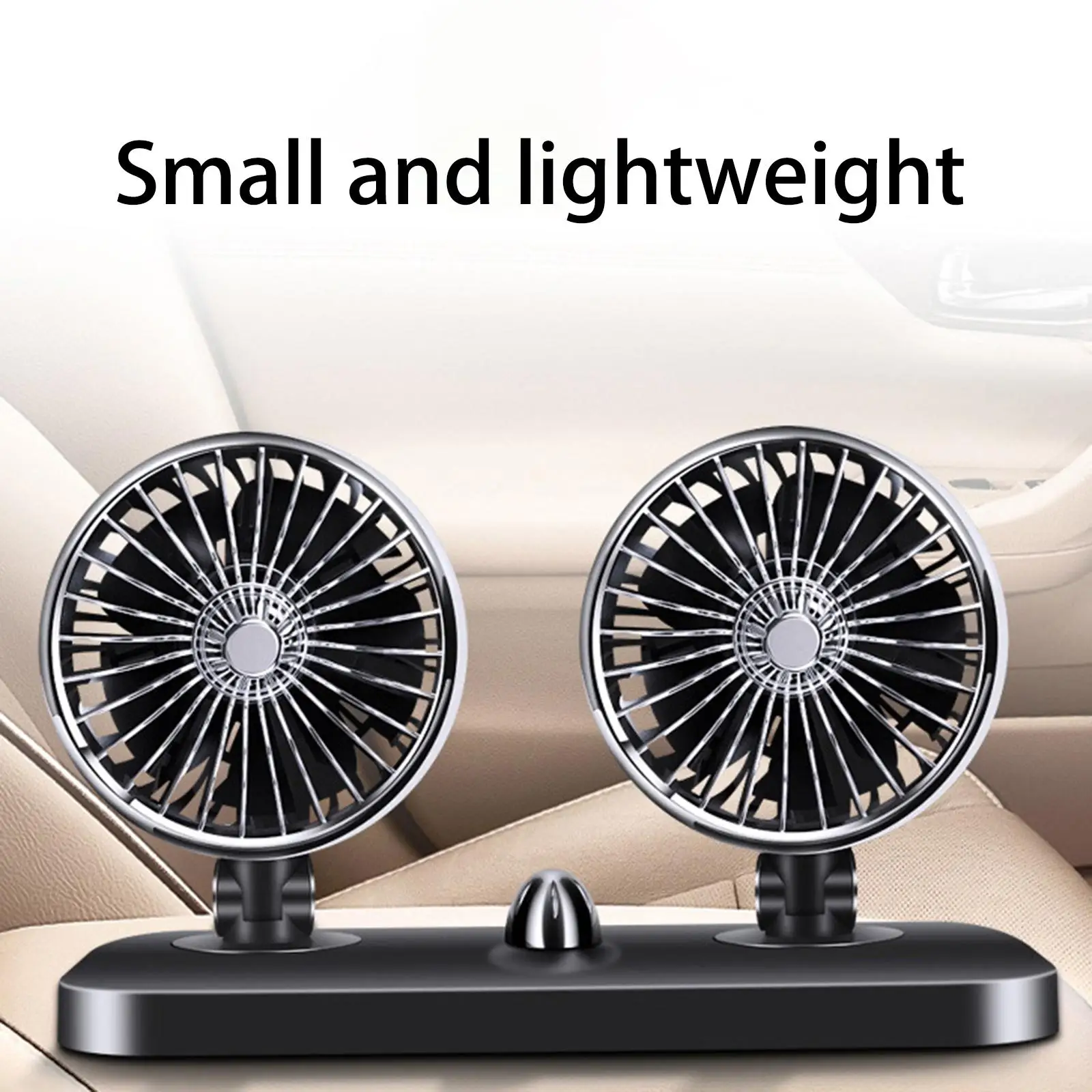 USB Powered Heads Car Dashboard Electric Fan Desktop Fan Low Noise Vehicle for SUV Auto Cooler Ventilation Durable Universal