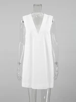 Marthaqiqi Cotton Female Nightgowns Sexy V-Neck Sleepwear Tank Tops Pajamas Backless Nightwear Casual Mini Dress Women Nightie - Image 4