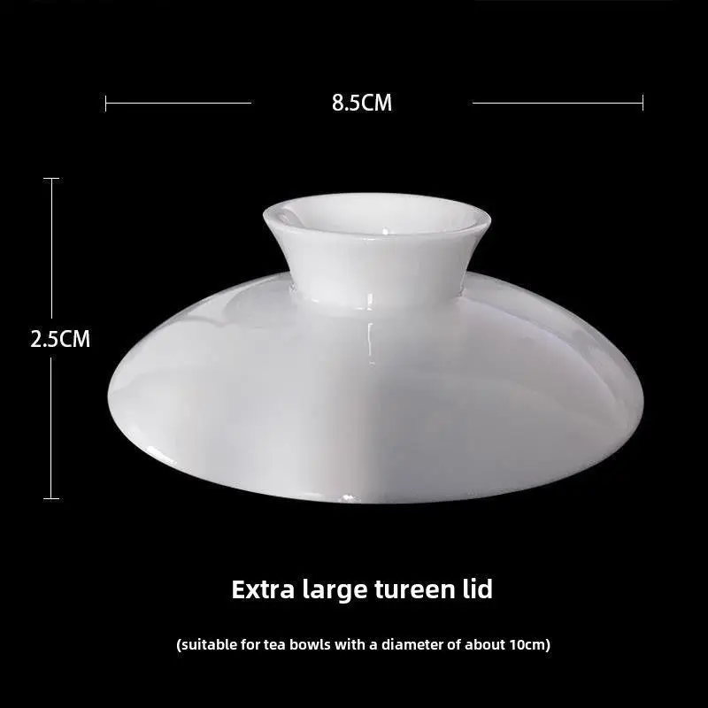 차오산 공부 세라믹 티컵 (단일 뚜껑 포함) 백자 유시옥 도자기 공용 페어컵 삼원 요소 차그릇