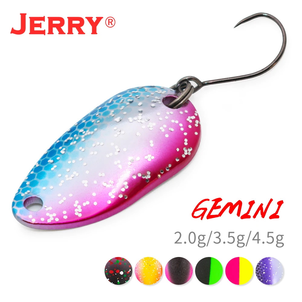 

Jerry Gemini Pesca 2g 3.5g 4.5g Multiple Colours Micro Fishing Spoons Trout Spoon Wobbler Fishing Lures Spinner Bait
