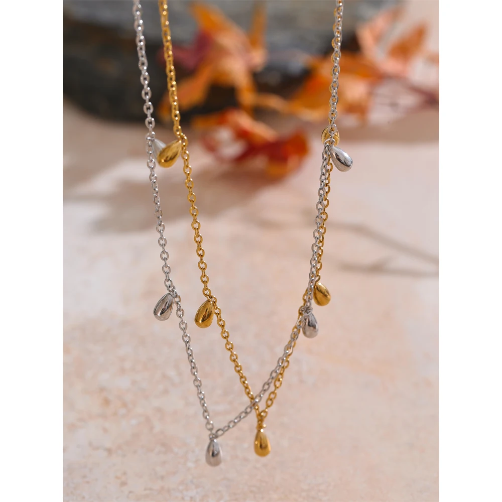 Yhpup Stainless Steel Summer Anklet Necklace Jewelry Set Fashion