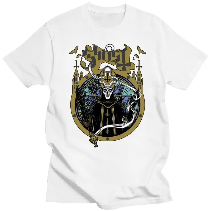 New Cotton Men t-shirt Ghost Satanas Spes Notra Shirt S M L XL XXL Offcl T-Shirt Metal Rock Band Tshirt Hipster O-neck cool tops |