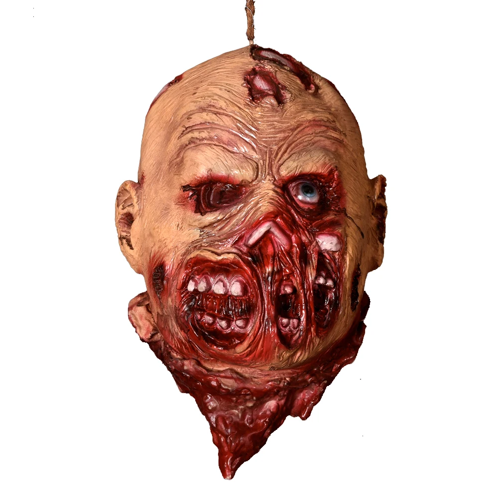SEWACC Realistic Severed Head Prop - Scary Hanging Halloween Decoration For Haunted House & Parties