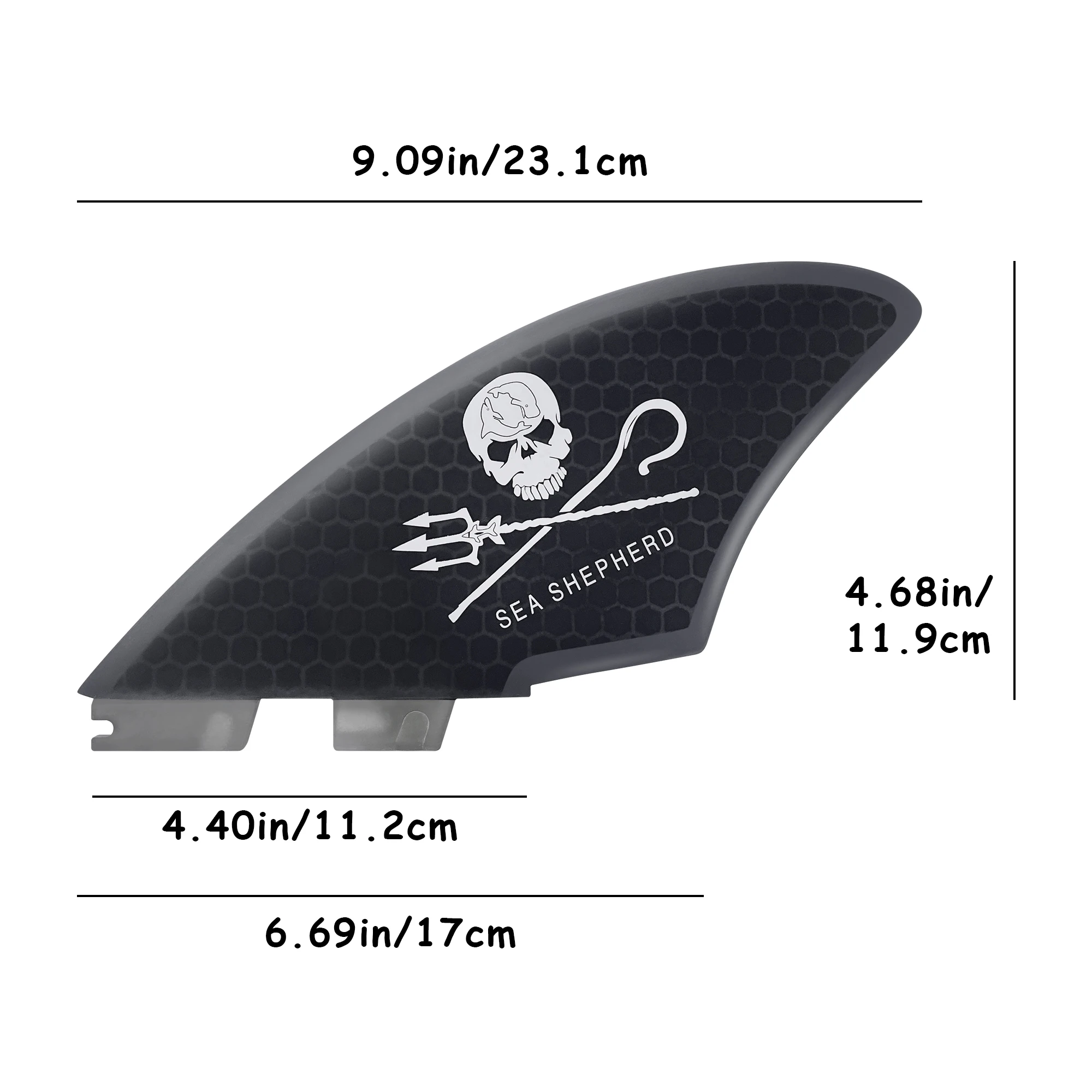 Twin Keel Single&Twin Tab Surfing Fins-Keel Twin Fins Set Honeycomb Fiberglass with Fin Screws and Fin Key 6