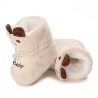 Cartoon All Cotton Apricot Colored Bear Baby Cotton Shoes With Plush Insulation and Soft Soles For Baby Walking Shoes 5