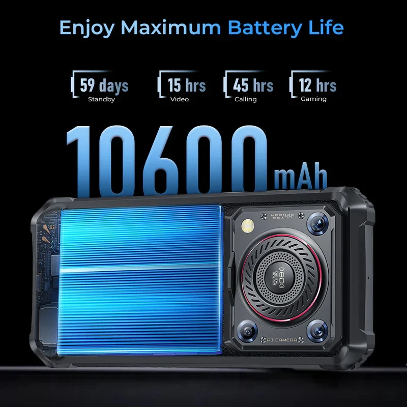 Oukitel WP36 Pro Rugged Phone 6GB+256GB 10600mAh 6.52'' FHD+ Display MTK MT8788 Octa Core 13MP Camera  NFC OTG 4G Smartphone