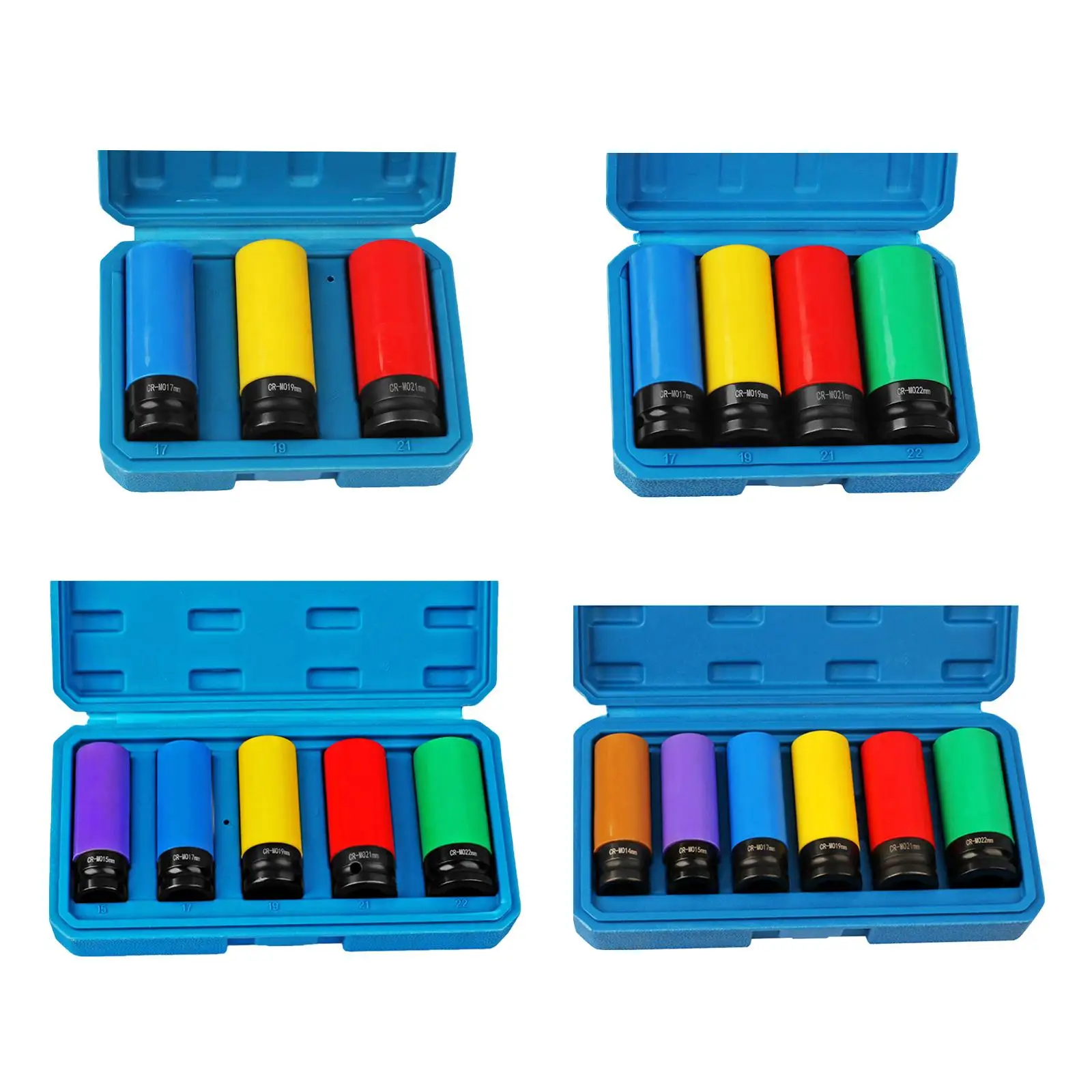 

Wheel Socket Set Metric 17mm 19mm 21mm Wheel Protector Thin Wall Deep Impact Socket Socket Spanner Set for Dad Husband Men