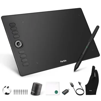 Parblo A610Pro 10×6.25’’ Graphic Drawing Tablet Support Phone Connected 8192 Pressure Digital Drawing Tablet 8 Express Keys