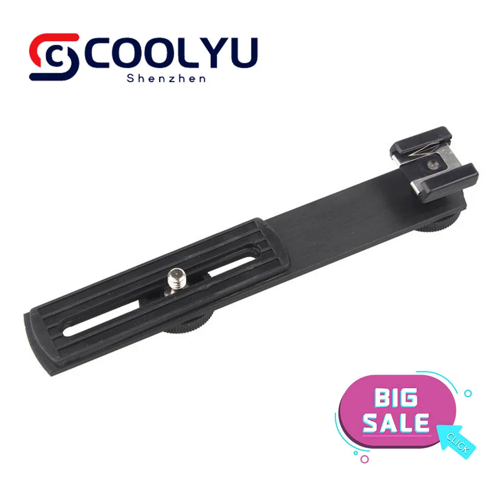 

Metal External Flash Dual Head Crossbar Straight Bracket Tripod Pan And Tilt Plate Supplementary Light Adapter Accessories