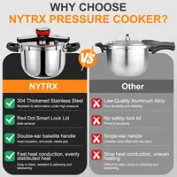 Cooker 10 QT, Stainess Steel Pressure Canner 10 Quart, Explosion-Proof Cookware, Rotating Lock/Unlock Lid, One-handed lid openin 2