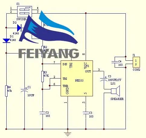 DIY NE555 Türklingel Suite Elektronische Produktion Türklingel Suite DIY Kit Ding dong türklingel PCB schweißen labor – Detail 1