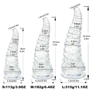 360 Full Tentacles Transparent Octopus Anal Plug Annal 3 Size Anale Sex Toys For Women Strong Sucking 18+ Masturbators Anal Toys 6