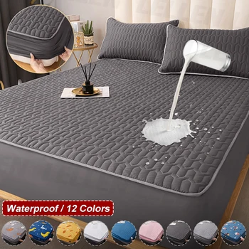 Housse de matelas épaisse et imperméable, tapis matelassé en Latex, couvre-lit, drap-housse de protection respectueux de la peau, couvre-lit 150/160/180x200 1