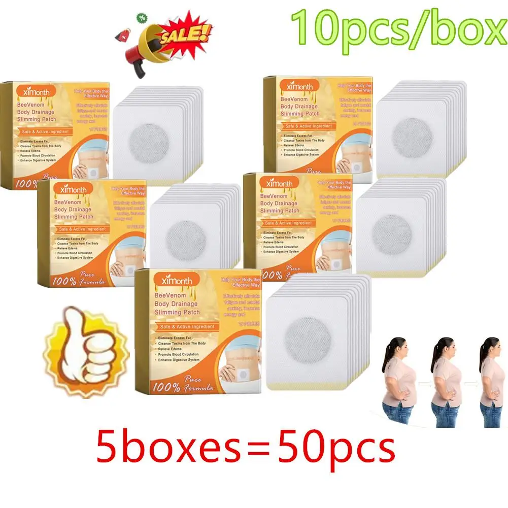 5X10pcs Weight Loss Belly Slimming Patch Fast Burning Fat Detox Abdominal Navel Sticker Dampness-Evil Removal Improve Stomach