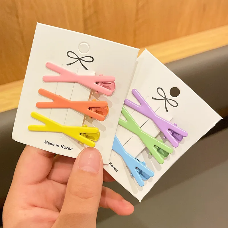 3Pcs/set Weaving Hollow Rabbit Star Hairpins Clips Barrettes Kawaii Candy Color Hair Pin Headband for Children Girls Accessories