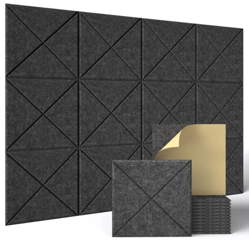 12 Pcs Acoustic Panels,sound Insulation Board,wall Sound Insulation