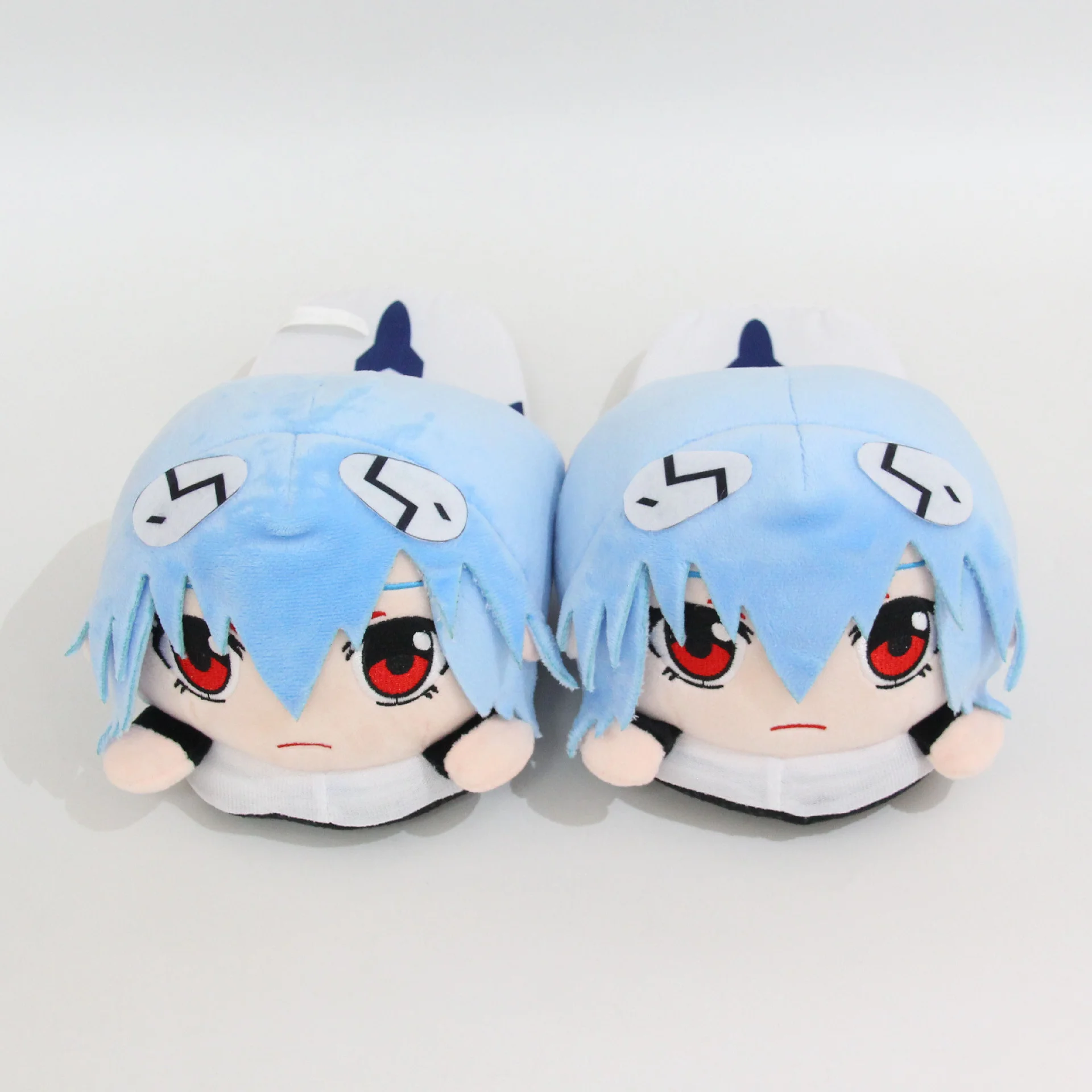 Cartoon Couple Home Slippers New Century Evangelical Soldier Plush Slippers Rei Ayanami Animation Autumn Winter Cotton Slipper