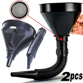 Imbuto di rifornimento del motore con filtro per auto moto camion olio benzina riempimento filtro tubo di prolunga tubo imbuti strumento