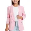 3-14 Years Kids Girls Blazers Long Sleeve Shawl Collars Formal Blazers Suit Jacket Open Front Cardigan Coats For Kids Children 1