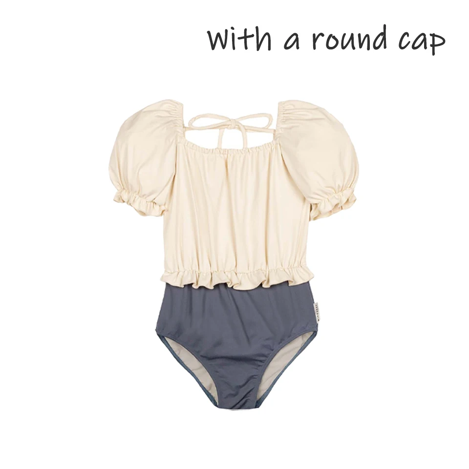 Kids Solid Swimwear Sets Summer Baby Girls Swimsuits One Pieces Holiday Outwear Toddler Children Seaside Swim Bikini