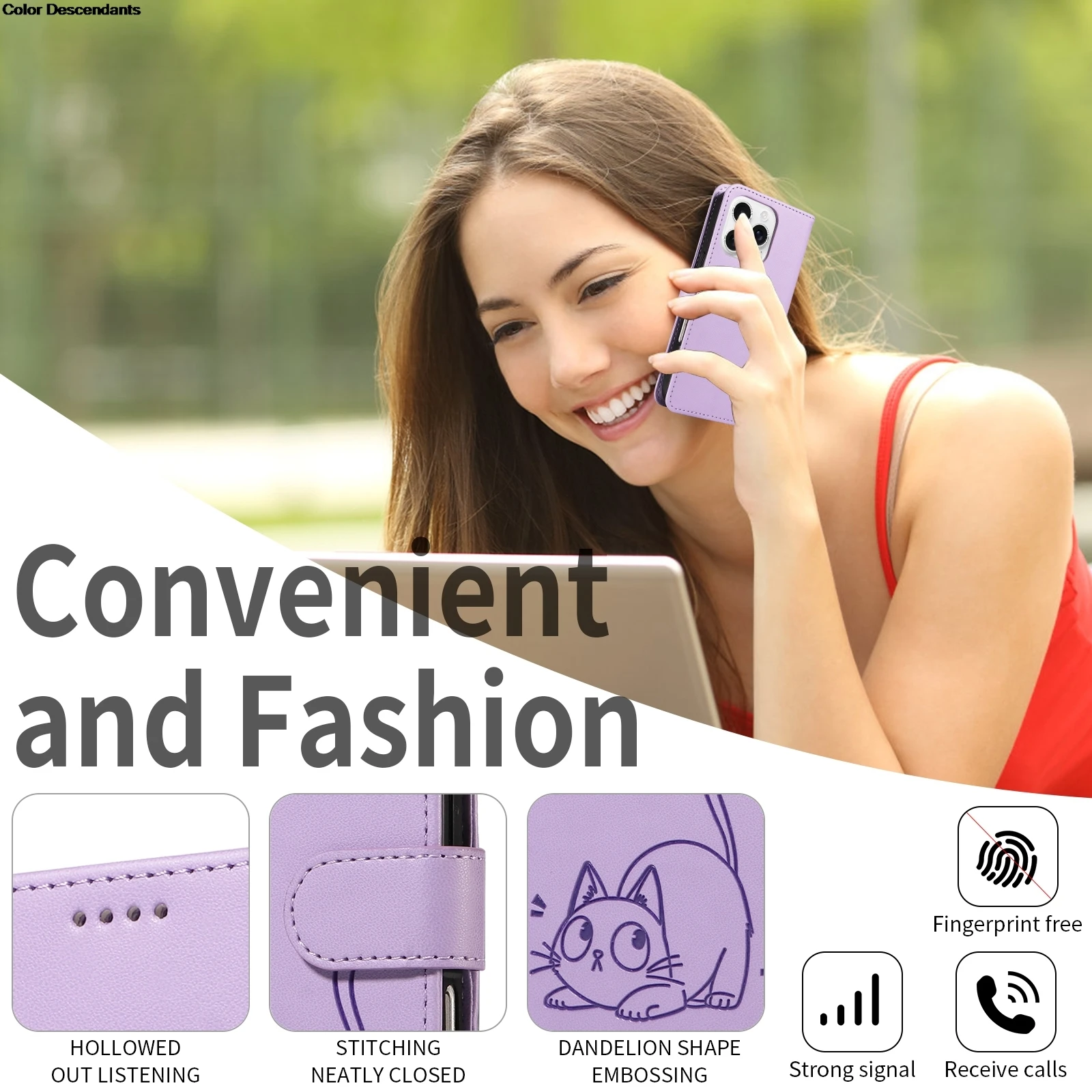 Adorable Cat Leather Wallet Phone Case - Cute Flip Cover Design