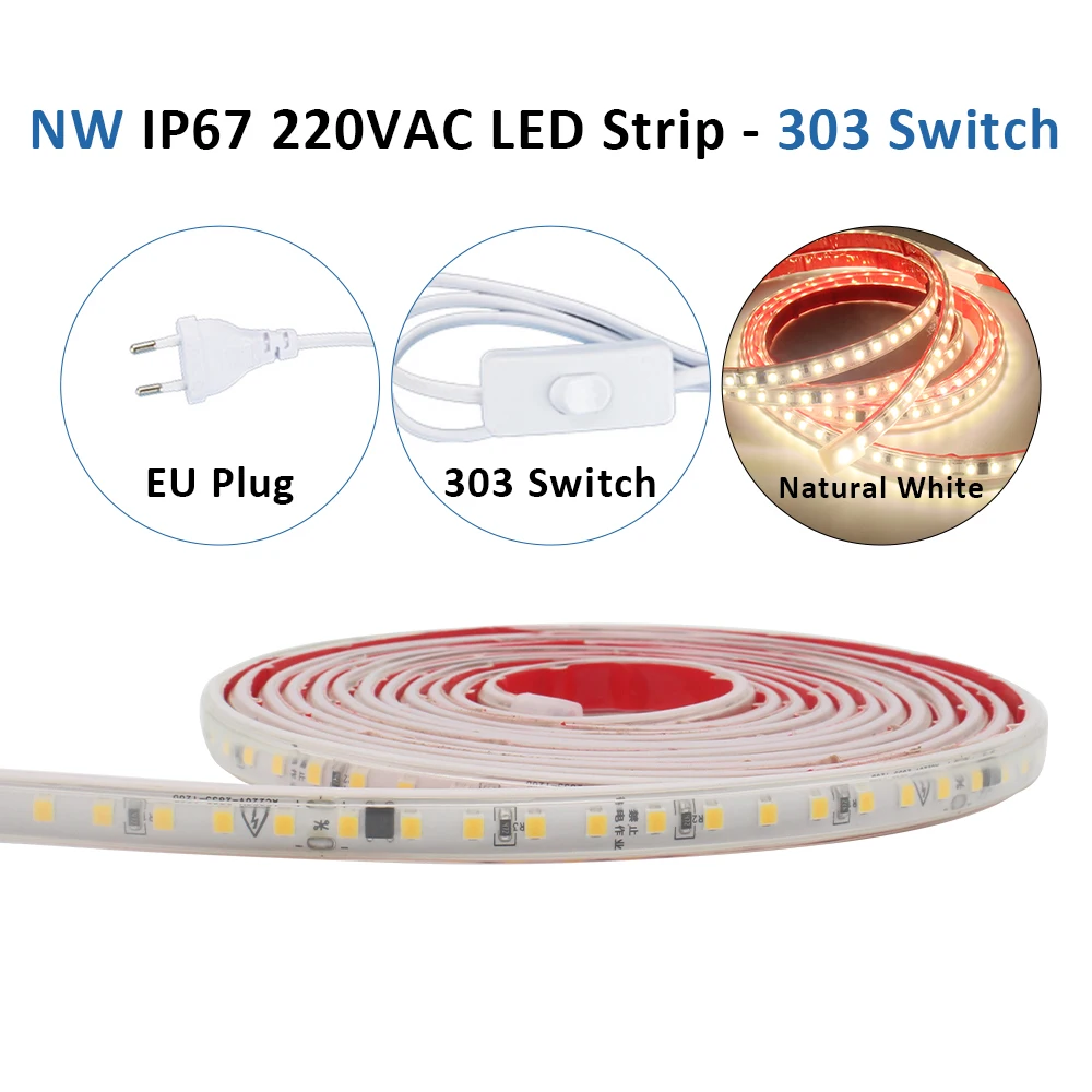 Waterproof Flexible LED Strip Light - Warm & Cool White, Multiple Lengths