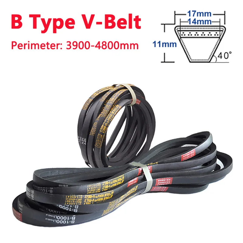 

1pc B Type V-Belt Perimeter B3900-4800mm Rubber Drive Industrial Transmission Agricultural Machinery Triangle V Belt